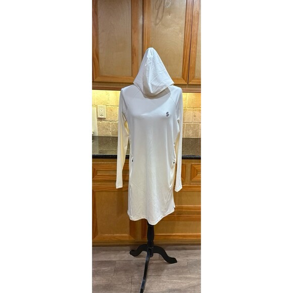 Saye L/S Coverup with Hood Size M Cream Tan NEW - Picture 1 of 7